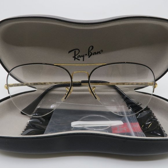 Ray-Ban Gold & Black RB 6589 2946 Semi Rimless New - Picture 8 of 8